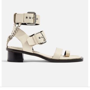 Topshop Cream Chain Detail Sandal